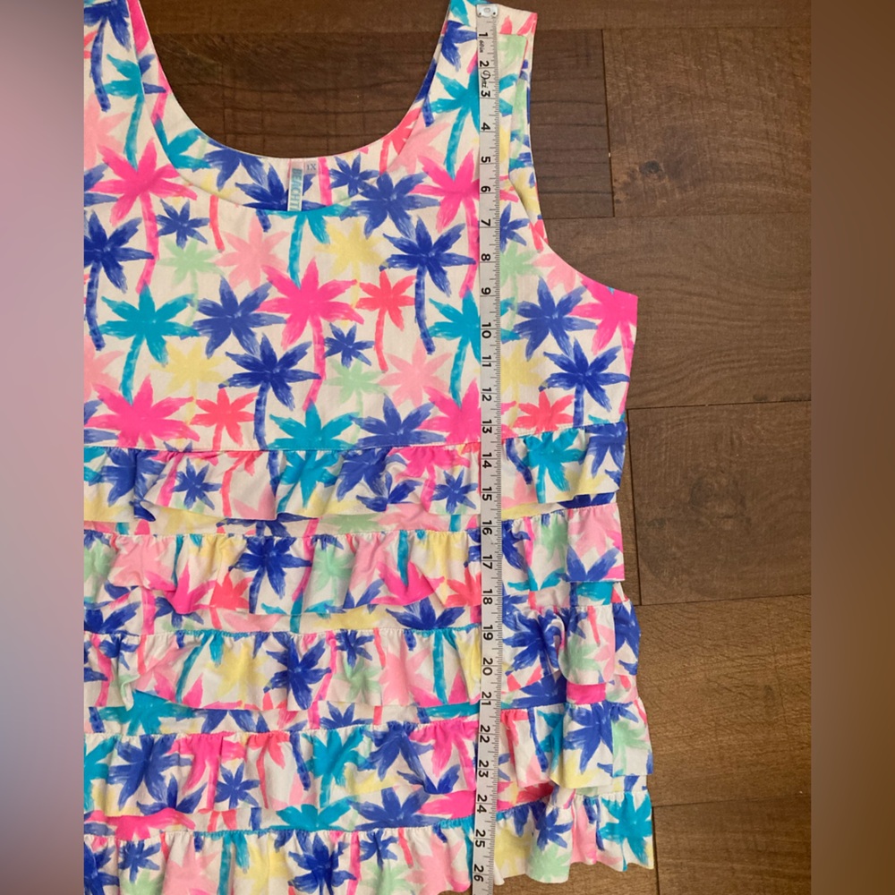 Beachtime by Lulu B Cha Cha Tank Ruffle Tennis Golf Palm Trees Women’s 1X - Picture 8 of 8